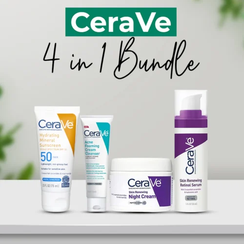 CeraVe Complete Skincare Combo Kit – Sunscreen SPF 50, Acne Cleanser, Retinol Serum & Night Cream