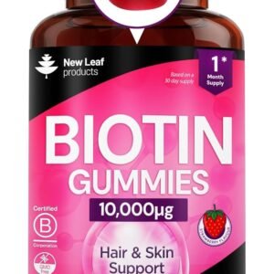 Beauty Hair Skin & Nails Gummies for Hair Growth & Skin Health Biotin 10,000µg- Vegan Chewable Beauty Vitamins