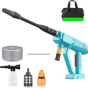 Cordless Power Washer Gun 18V Electric Portable Pressure Cleaner Compatible with Makita 18V Battery, for Home Travel Garden Yard