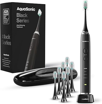 Aquasonic Black Series Ultra Whitening Electric Toothbrush - ADA Accepted Tooth Brush