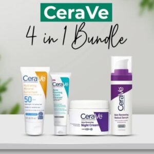 CeraVe Complete Skincare Combo Kit – Sunscreen SPF 50, Acne Cleanser, Retinol Serum & Night Cream